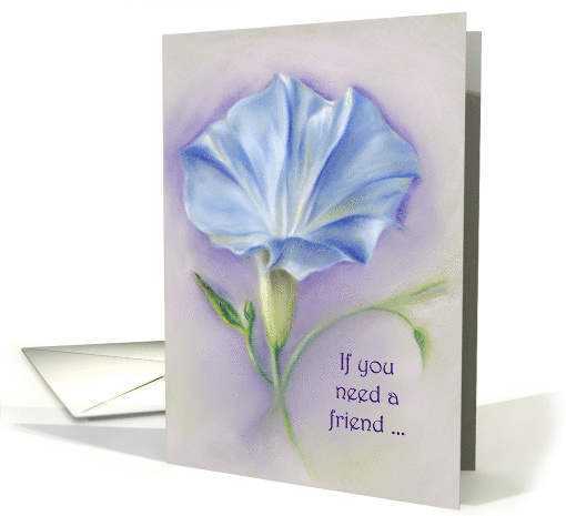 Encouragement Heavenly Blue Morning Glory Pastel Flower Art card