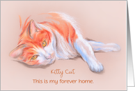 Custom Newly Adopted Cat Announcement Orange and White Tabby card