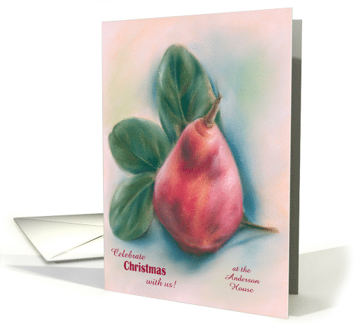 Personalized Christmas Party Invitation Red Pear with... (1500890)