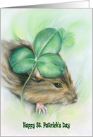 Happy St. Patricks Day Hamster under Shamrock Pastel card