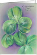 Custom Congratulations on Your Patricks Wedding Shamrock Clover Art card