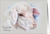 Easter Blessings Lamb Pastel Art card