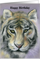 Happy Birthday Tiger Soft Pastel Art card