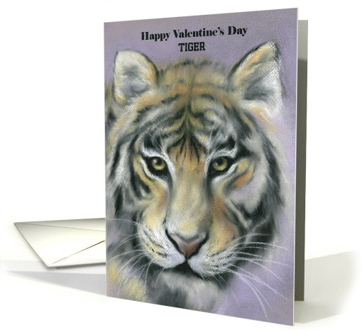 Custom Valentine Tiger Soft Pastel Art card (1508396)