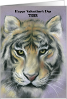 Custom Valentine Tiger Soft Pastel Art card