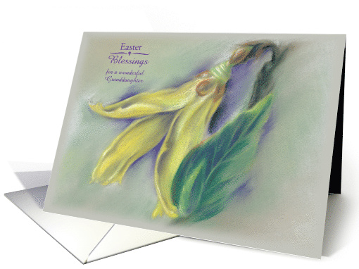 Custom Relative Granddaughter Easter Blessings Forsythia Art card