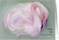 Custom Thank You for Friendship Soft Pastel Flamingo Art card