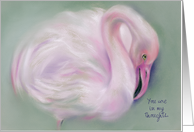 Custom Thinking of You Soft Pastel Flamingo Art card