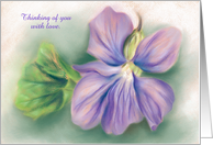 Custom Romantic Thinking of You Violet Pastel Art card