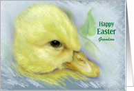 Custom Relative Grandson Happy Easter Cute Yellow Duckling card