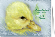 Custom Name New Baby Congratulations Cute Yellow Duckling card