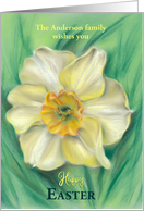 Custom From Our Home to Yours Easter Daffodil Floral Pastel card