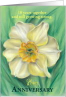 Custom Tenth Wedding Anniversary Daffodil Floral Pastel card