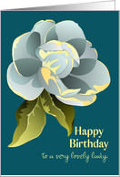 Custom Birthday for Her Magnolia Flower Graphic Art card