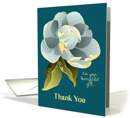 Custom Thank You for the Gift Magnolia Flower Graphic Art card