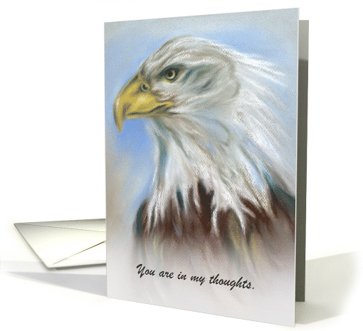 Custom Thinking of You Bald Eagle Pastel Art card (1518432)