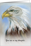 Custom Thinking of You Bald Eagle Pastel Art card