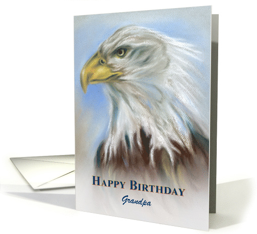 Custom Relative Grandpa Birthday Bald Eagle Art card (1518440)