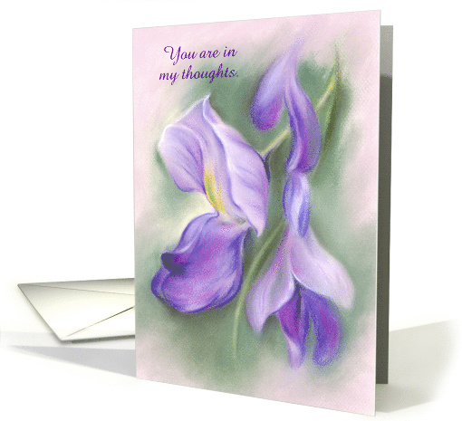 Custom Thinking of You Purple Wisteria Pastel Art card (1519110)