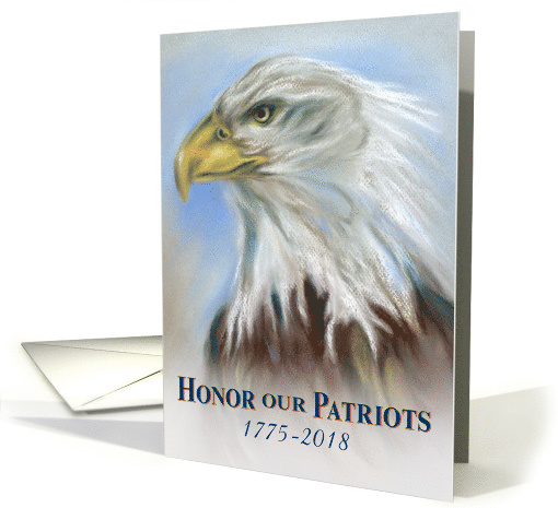 Custom Date Patriots Day Majestic Bald Eagle Art card (1519412)