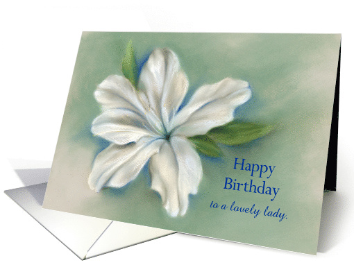 Personalized Birthday for Her White Azalea Flower Art card (1520888)