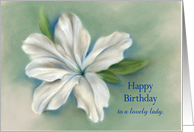 Personalized Birthday for Her White Azalea Flower Art card