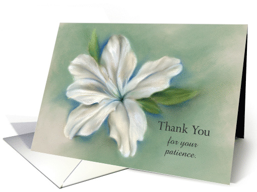 Custom Thank You for Patience White Azalea Flower Art card (1520894)