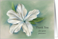 Custom Thank You for Patience White Azalea Flower Art card