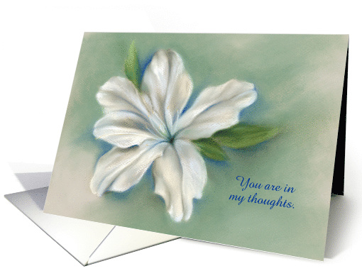 Custom Thinking of You White Azalea Pastel Art card (1520896)