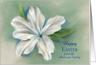 Personalized from our Family Easter White Azalea Flower Pastel Art card