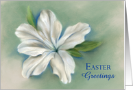 Easter Greetings White Azalea Flower Pastel Art card