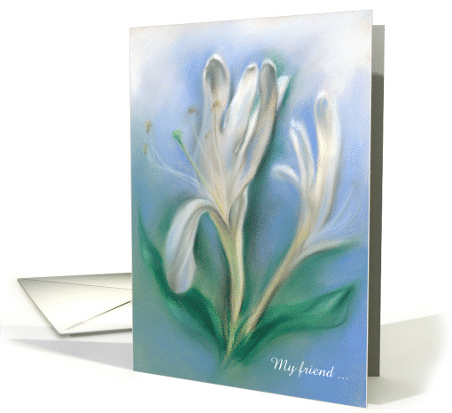 Custom Friendship Honeysuckle Flower Pastel Art card (1521592)