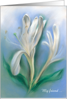 Custom Friendship Honeysuckle Flower Pastel Art card