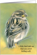 Christian Get Well Sparrow Bird Pastel Art card