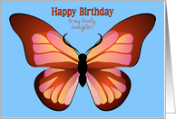 Custom Relative Daughter Birthday Pink and Orange Butterfly Graphic card