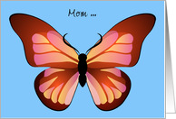 Personalized Mothers Day Pink and Orange Butterfly Graphic Art card