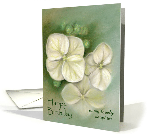 Custom Relative Daughter Birthday White Hydrangea Pastel card