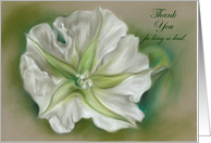 Custom Thank You for Kindness White Moonflower Pastel Art card