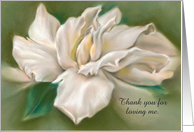 Custom Thank You for Love White Gardenia Pastel Art card