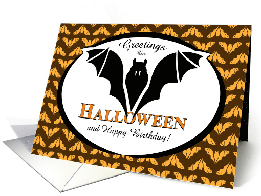 Custom Halloween Birthday Bats Graphic Art card (1528000)