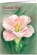 Custom Thank You for Friendship Pink Daylily Pastel card