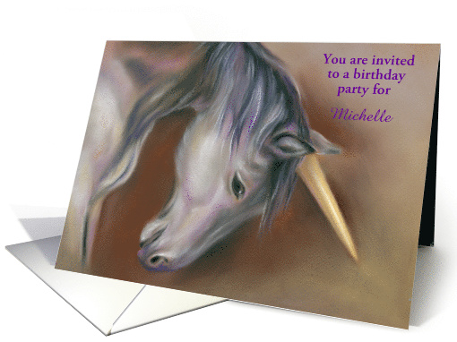 Custom Childs Birthday Unicorn Pastel Art card (1529254)