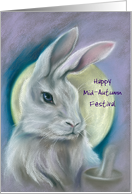 Custom Mid-Autumn Festival Moon Rabbit Pastel Art card
