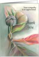 Custom Thank You for Sympathy Dogwood Leaves and Bud Pastel Art card