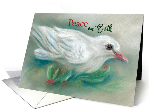 White Dove in Holly Peace on Earth Christmas card (1536014)