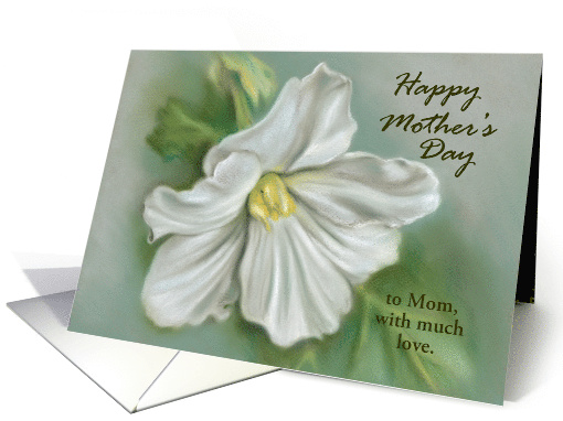 Custom Mothers Day for Mom White Begonia Flower Pastel card (1537080)