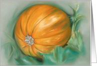 Autumn Pumpkin on the Vine Pastel Art Blank Inside card
