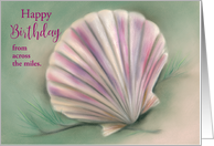 Custom Birthday from Across the Miles Scallop Shell and Pine Pastel card