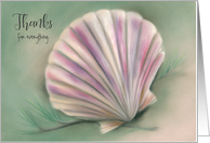 Custom Thanks for Everything Scallop Seashell and Pine Twigs Pastel card