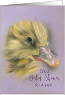 Personalized Fluffy Duckling Pastel Baby Shower Invitation card